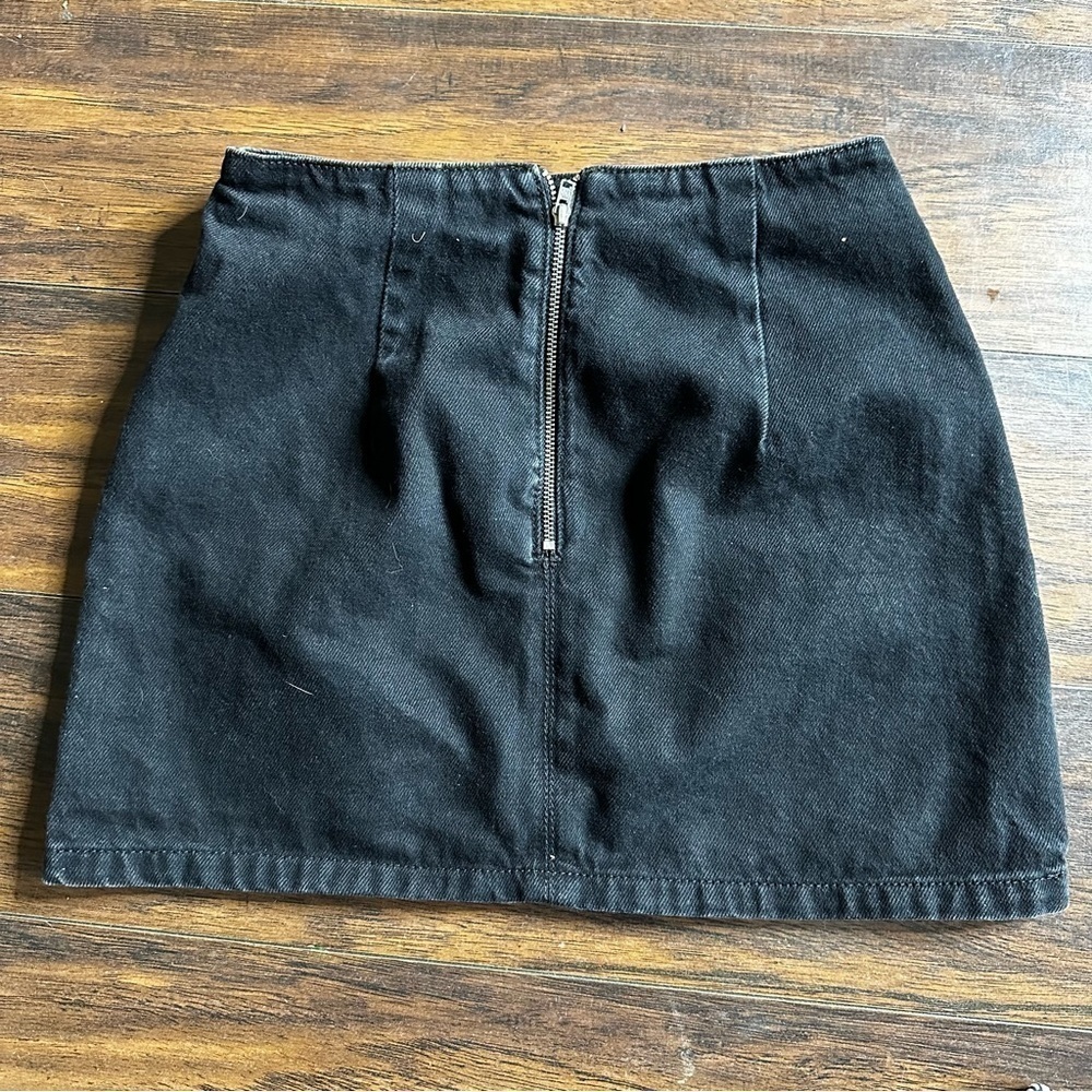 Topshop Black Moto Mini Skirt - Picture 2 of 3